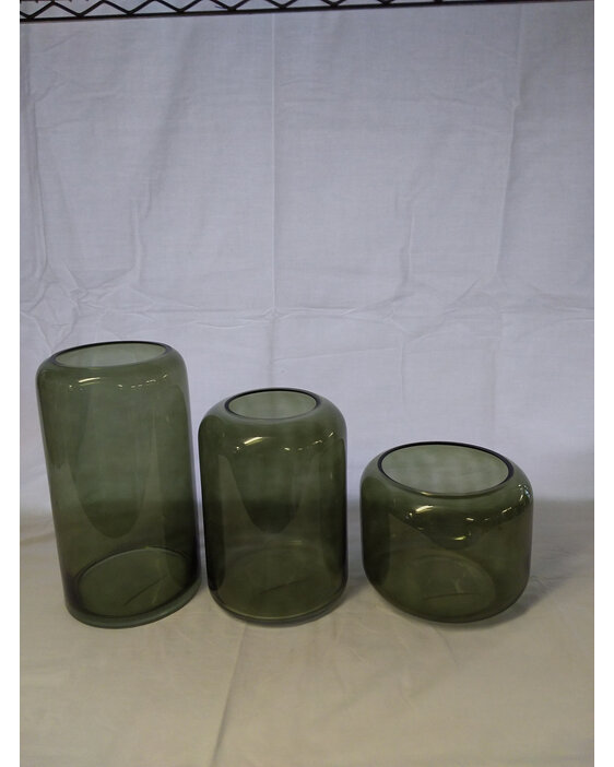 #glass#vase#khaki#green#medium#set3