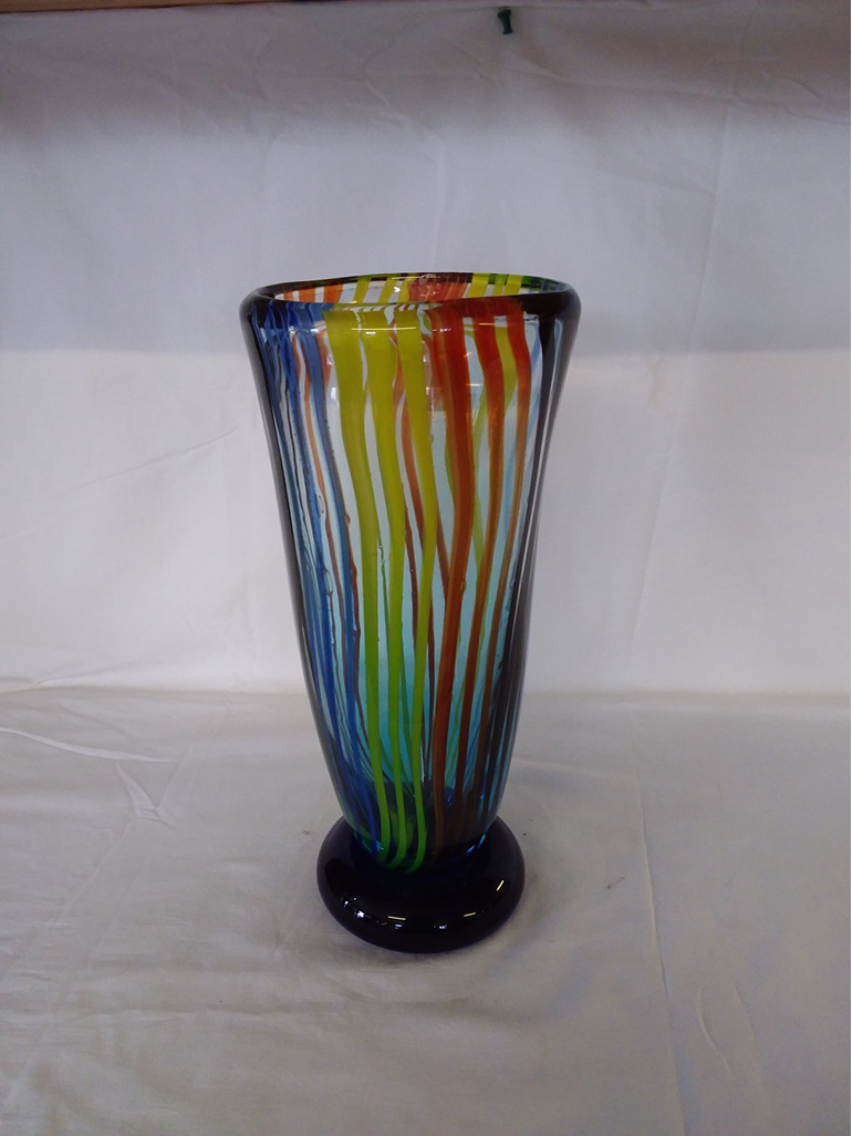 #glass#vase#multicolour#tall#heay