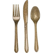 Glitter Cutlery - Gold pack of 24