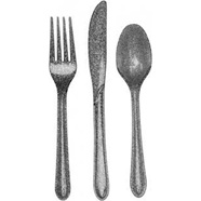 Glitter Cutlery - Silver pack of 24
