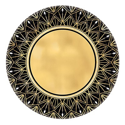 Glitz & glam black & gold plates x 8