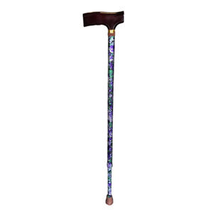 GM T Handle Walking Stick - Purple Floral