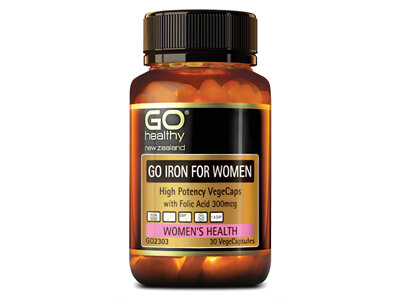 Go Iron for Woman High Potency with Folic Acid 300mg - 30 Vege Caps