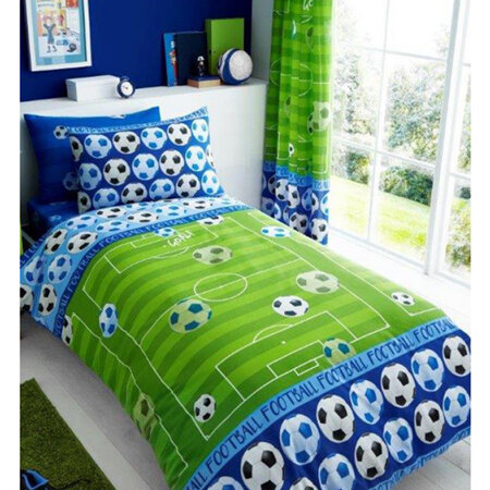 Goal Blue Football Single Duvet Cover Set