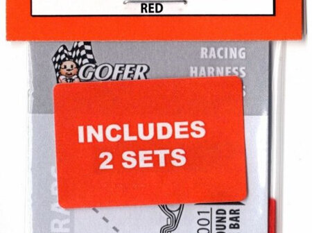 Gofer 1/24-1/25 Photo-Etch Racing Seatbelt Shoulder Harness (RED) (GOF20018)