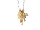 gold filled flutter feathers leaves necklace pendant lily griffin nz jewellery