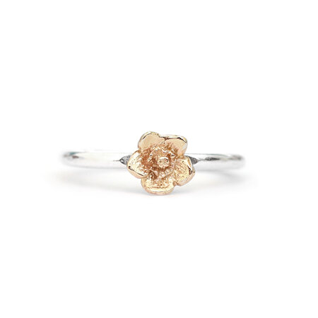 Gold Forget Me Not Flower Open Ring