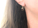 Gold garnet january birthstone rosehip earrings lily griffin nz jewellery