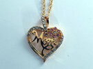 Gold Heart Mom Pendant