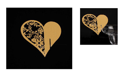 Gold Heart Shaped Name Place Cards - pack of 10