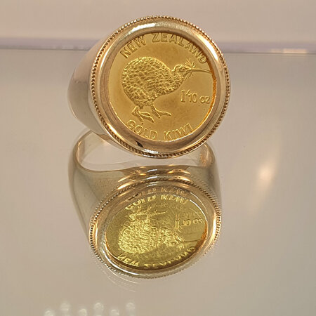 Gold Kiwi Coin Ring