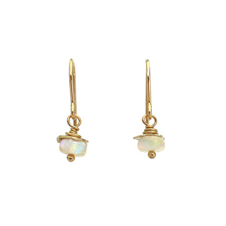 Gold Opal Rosehip Earrings