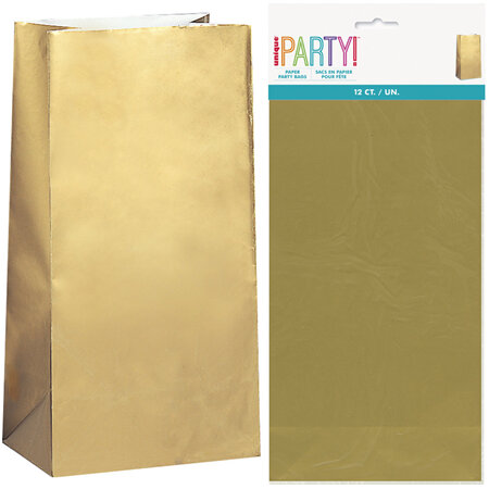 Gold paper bags - 10 pack