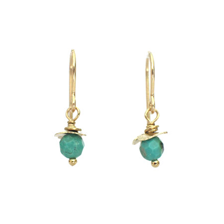 Gold Turquoise Rosehip Earrings