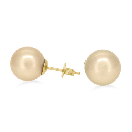 Golden Pearl Stud Earrings
