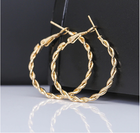 Golden Spiral Hoop Earrings