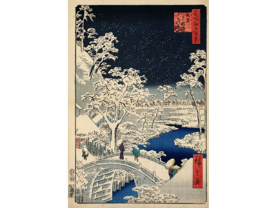 Grafika Art 1000 Piece Jigsaw Puzzle Utagawa Hiroshige - Drum bridge at Meguro and Sunset Hill, 1857