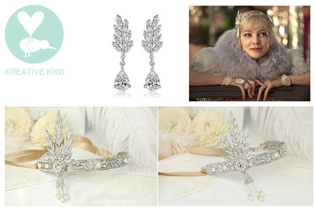 Great Gatsby Vintage Hair Piece and Earring Set
