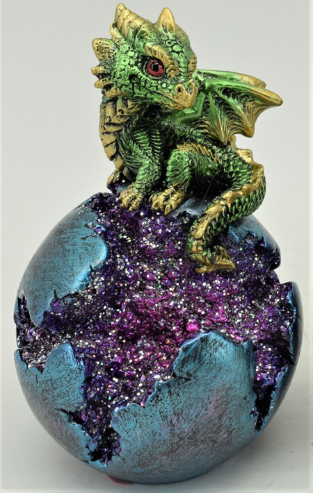 Green Dragon On Crystal Ball with LED