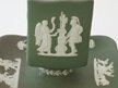 Green jasper ware match box holder