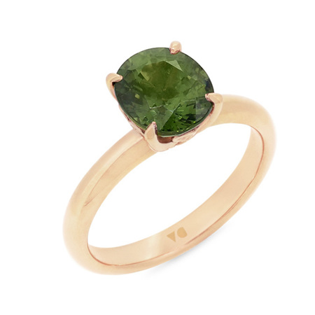 Green Sapphire Solitaire Ring