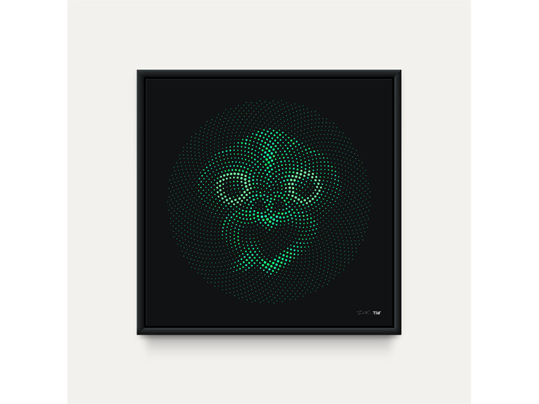 Green Tiki (polydot) - on black