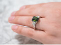 Green Tourmaline and Diamond Dress Ring showcased on hand