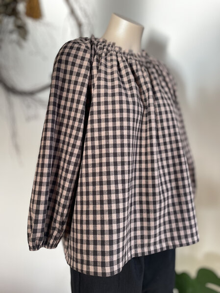 Grey gingham Willow top