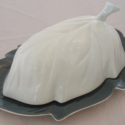 Grey two-tone covered dish