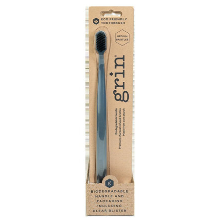 Grin Charcoal-Infused Biodegradable Brush - Navy Blue