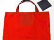 grocery pouch - red and navy - reusable nylon shopping bag