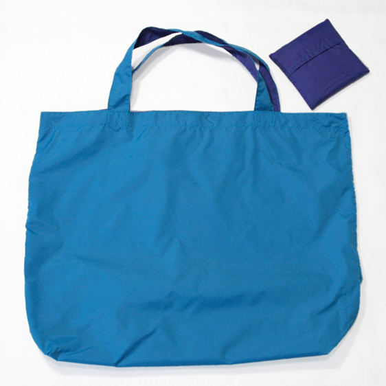 grocery pouch - turquoise and purple - reusable nylon shopping bag