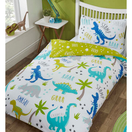 Grrr Dinosaur Single Duvet Cover Set