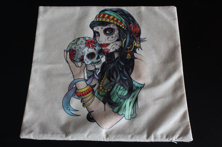 Gypsy Gothic Skull Cushion Cover