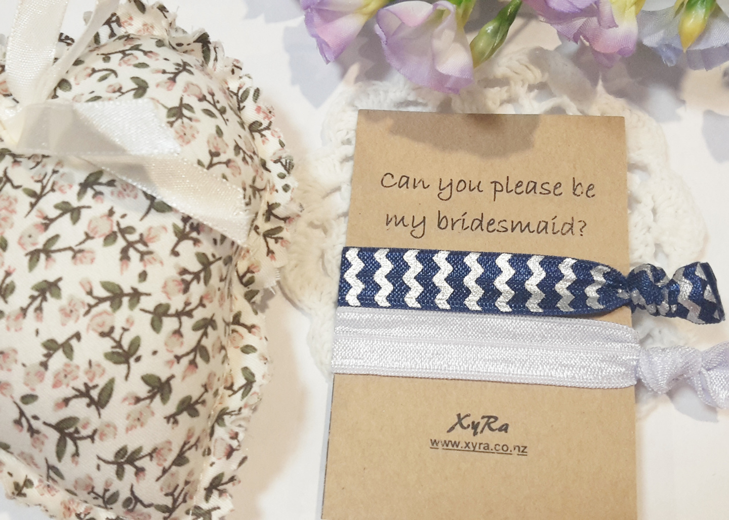 Looking for bridesmaids - you can do it with our hair ties with personalized message.