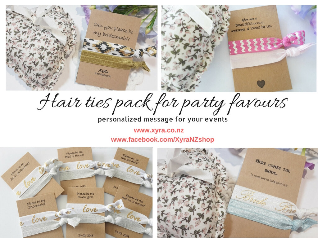 Bridal Hair Ties Pack Party Favours