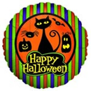Halloween Cat and Pumpkins Foil Balloon 18"