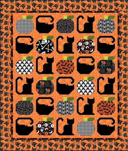 Halloween Cats Quilt Kit