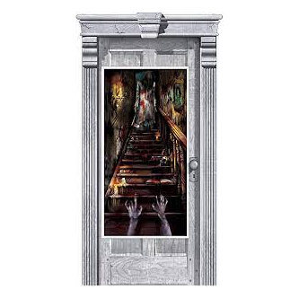 Halloween creepy staircase door cover - 1.5 m!