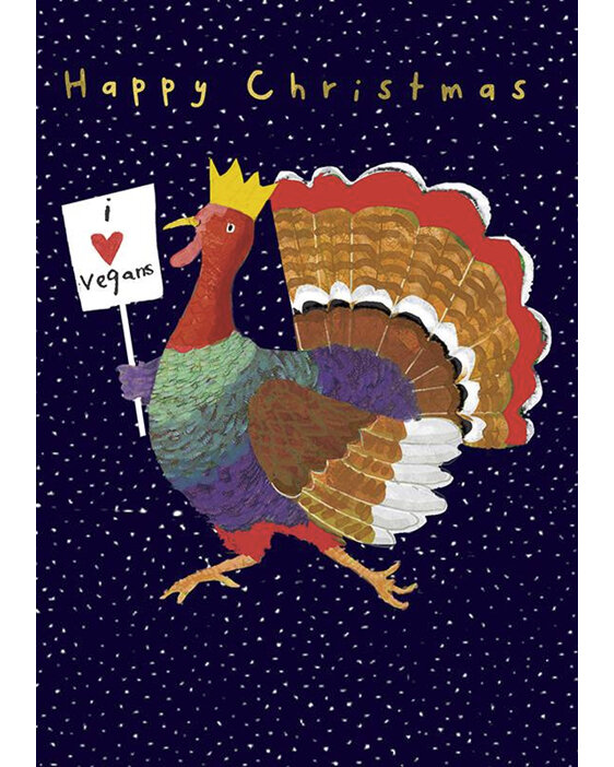 Hammond & Gower  I Love Vegan Turkey Christmas Card