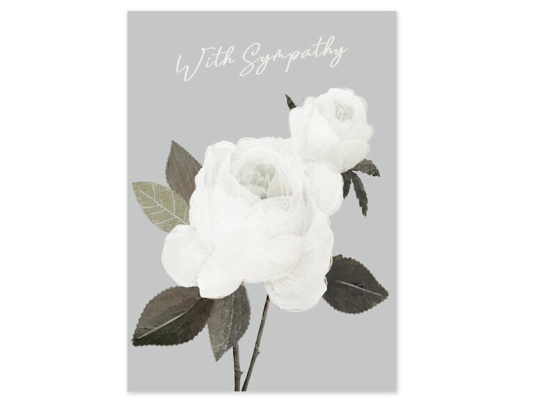 Hammond Gower - White Roses With Sympathy Card