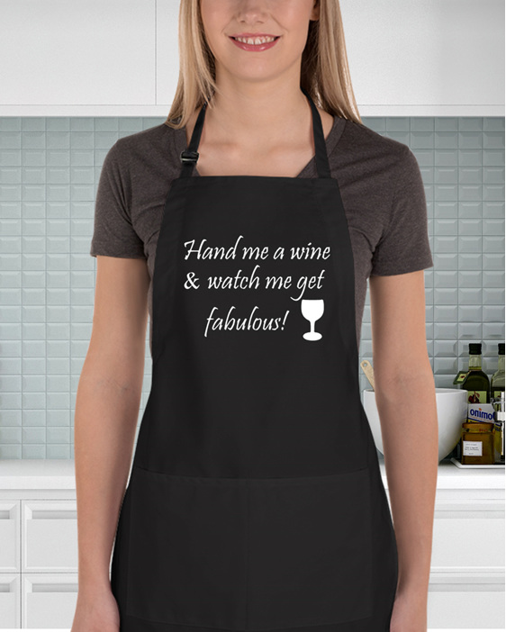 Hand me a wine funny apron