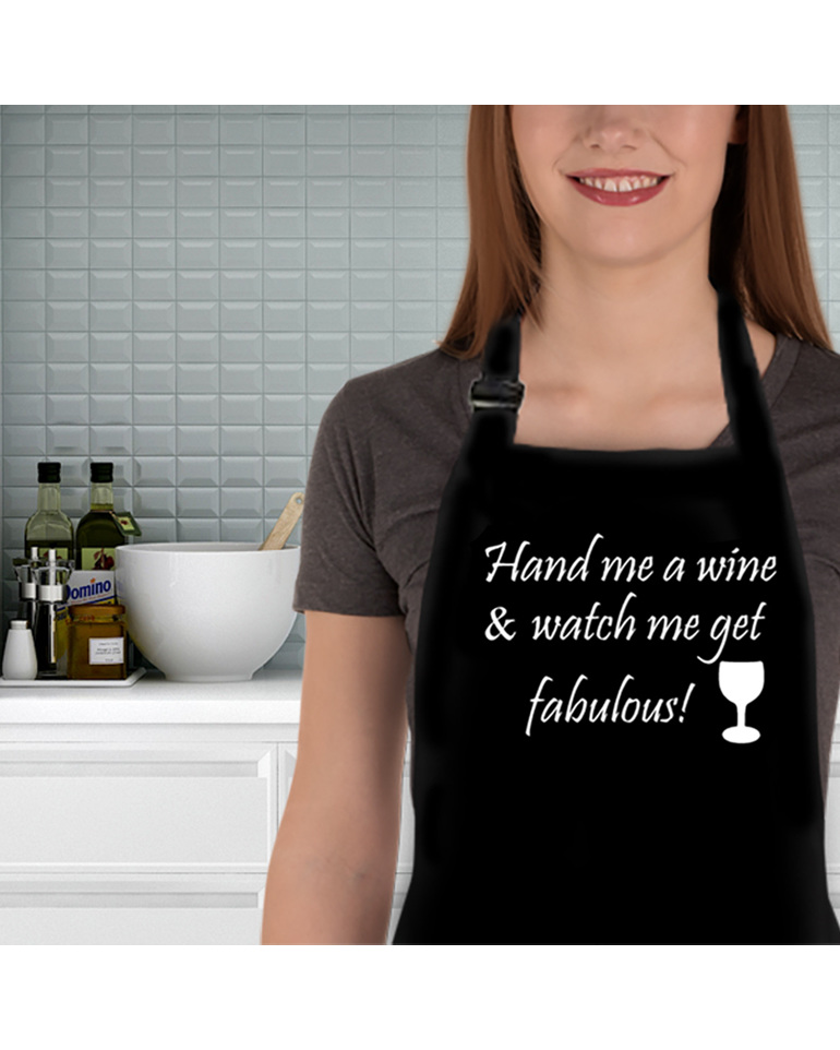 Hand me wine watch me fab apron
