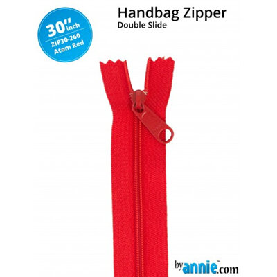 Handbag Zip - Atom Red