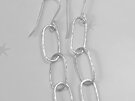 handcrafted sterling silver earrings with 3 hammered texture paperclip links