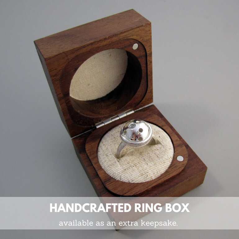 Handcrafted wooden ring jewellery box