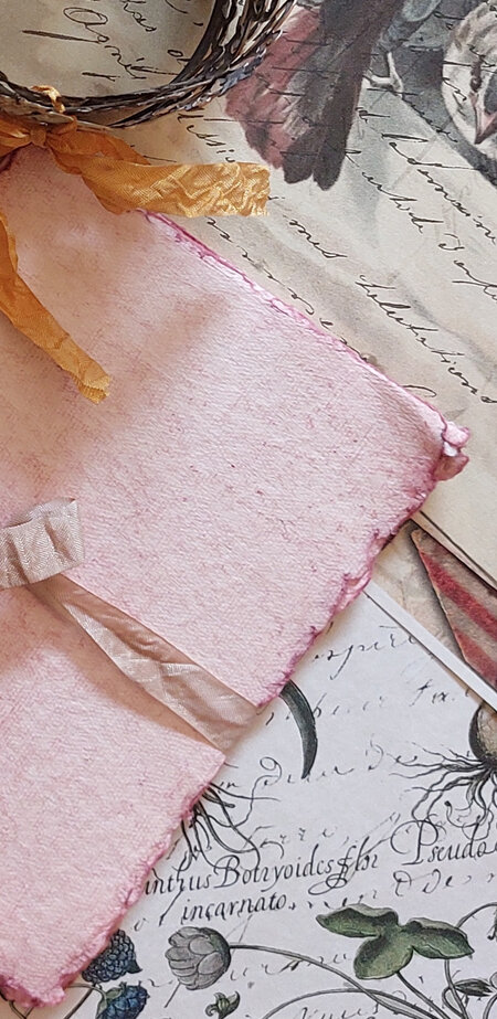 Handmade, Deckled Edge Paper 'Rosebud'
