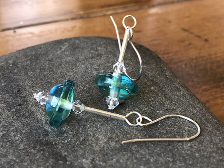 Handmade glass earrings - Silver magic - Elektra