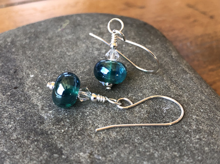 Handmade glass earrings - simple drop - Elektra