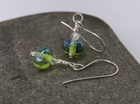 Handmade glass earrings - simple drop - Elpis